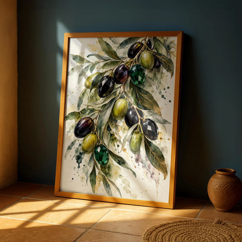Olive branch watercolour - branch,