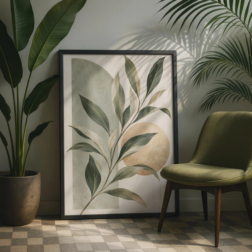 Botanical leaf print sage - botanical,
