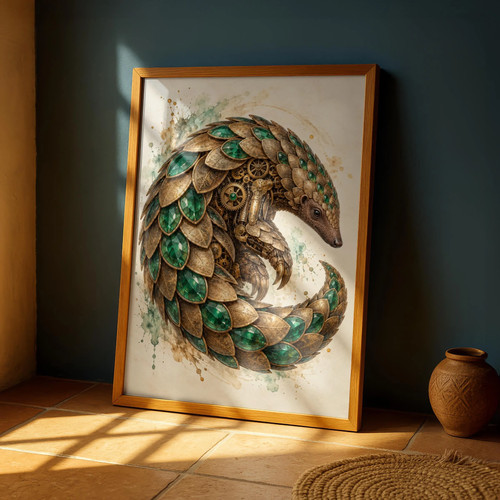 Steampunk pangolin poster - pangolin,