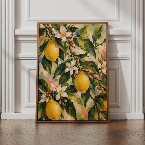 Lemon blossom wall art - lemon,