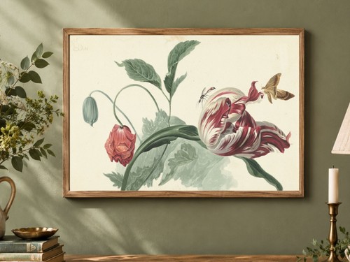 Vintage tulip landscape - tulip,