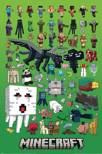Minecraft characters poster - minecraft,