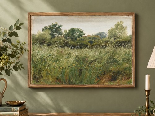 Antique green meadow - antique,