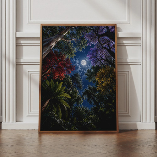 Full moon forest - forest, canopy