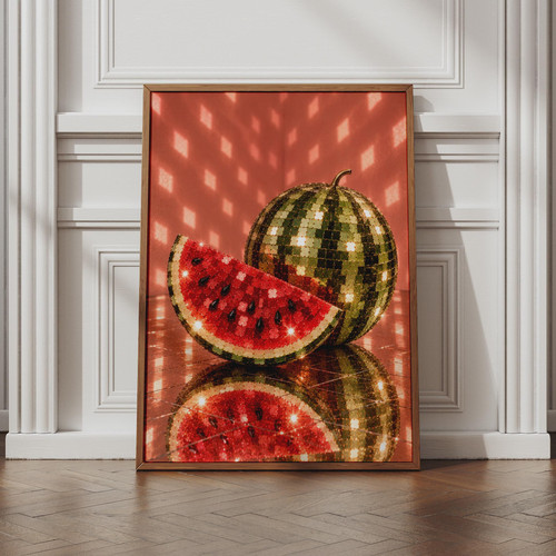 Disco ball watermelon - disco, poster