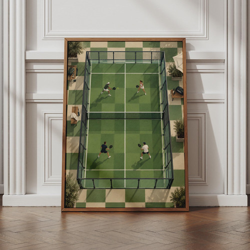 Padel court poster aerial - court, poster,