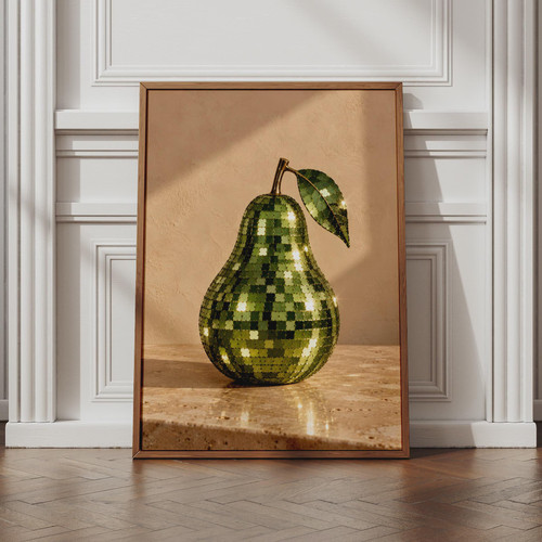 Disco ball pear poster green - poster,,