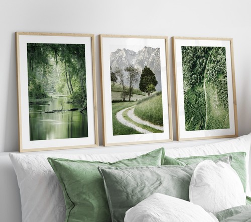 Set sage green posters - set, 3