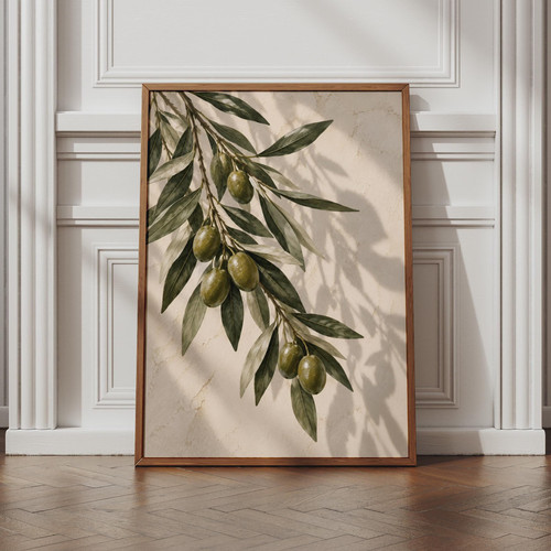 Olive branch wall art - olive,