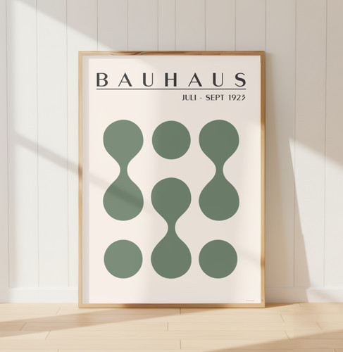 Sage green bauhaus print - sage,