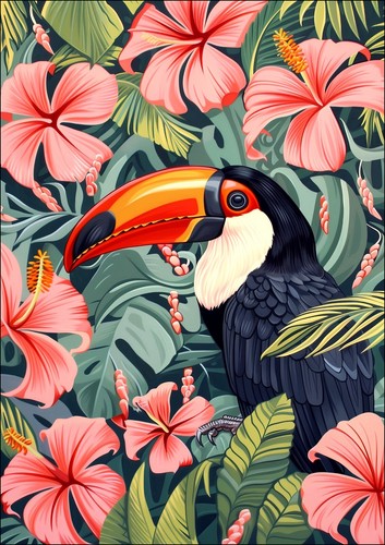 Gouache painting tropical - gouache, of
