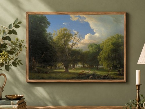 Antique green landscape - a3,
