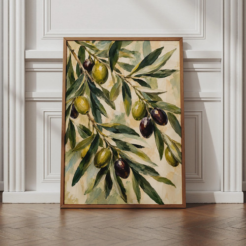 Olive branch wall art - olive,