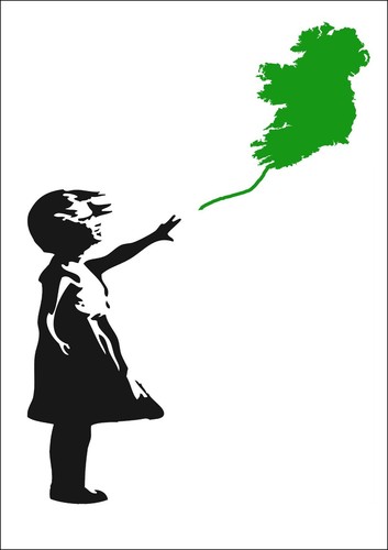 Banksy green ireland balloon - banksy,