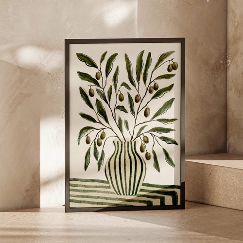 Olive branch pot print - branch,