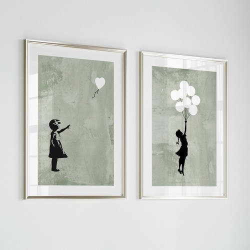 Set banksy heart balloon - banksy,