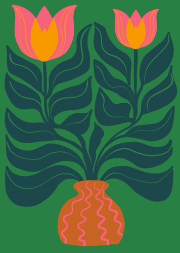 Colourful floral wall art - colourful,