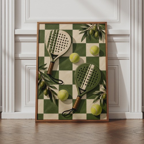 Padel tennis poster olive - padel,
