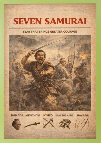 Seven samurai retro minimal - seven,