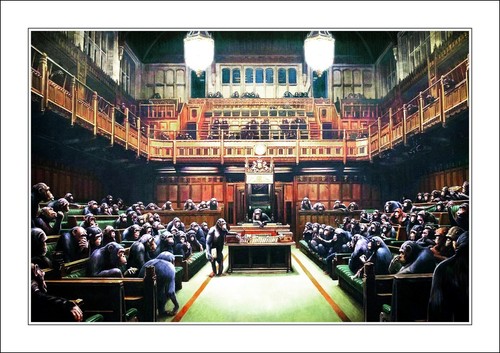 Banksy monkey parliament art - banksy,