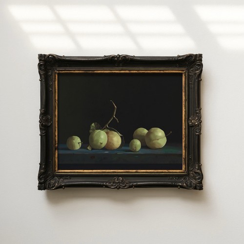 Giclee green plum - green, vintage